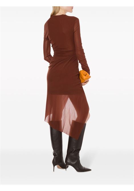 Brown V-neck twist-detail dress Philosophy di Lorenzo Serafini - women PHILOSOPHY DI LORENZO SERAFINI | 045057180108